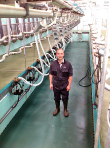 Craig Cochrane in his new 14/28 swingover milking parlour