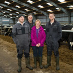 Robert, Alec, Elma and Andrew Waddell in the cubicle shed