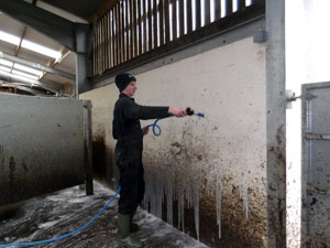 Cleaning using a pressure washer